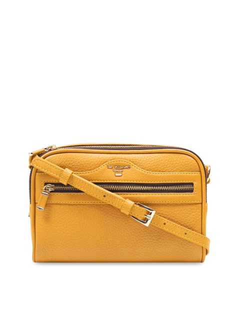

Da Milano Mustard Yellow Solid Leather Sling Bag