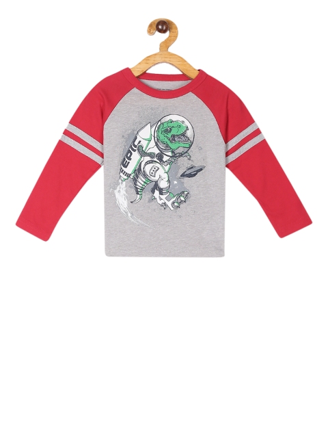 

The Childrens Place Boys Grey & Red Printed Round Neck T-shirt