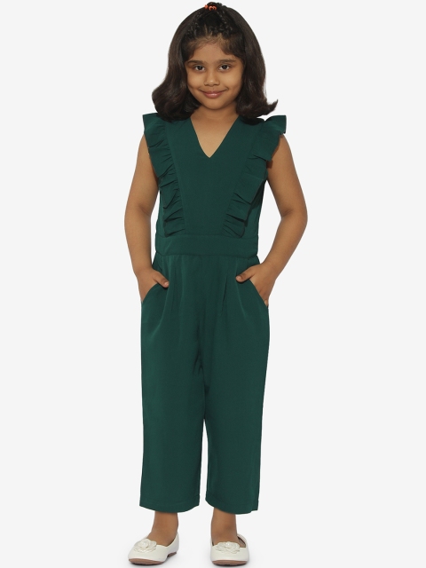 

Stylo Bug Girls Green Solid Basic Jumpsuit