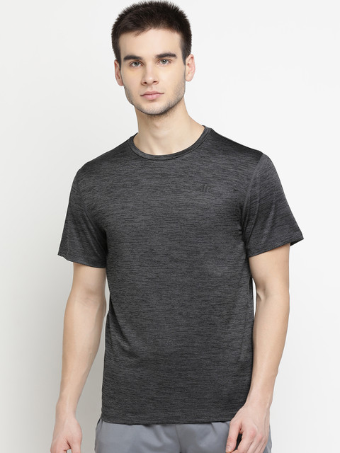 

4F Men Grey Printed Round Neck T-shirt