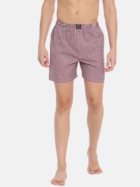 

Joven Men Red & Black Checked Boxers JBC-JB56