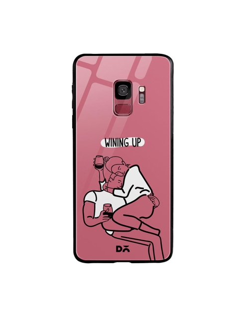 

DailyObjects Pink & White Wining Up Glass Case Cover For Samsung Galaxy S9