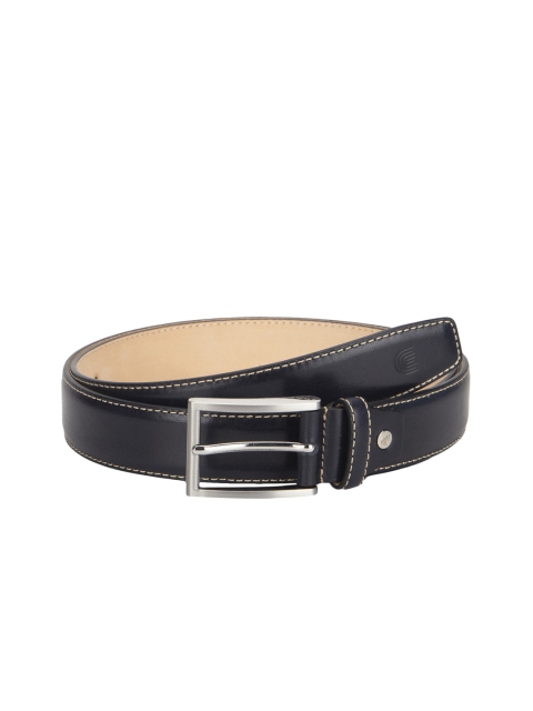 

CRUST Men Navy Blue Solid Leather Belt