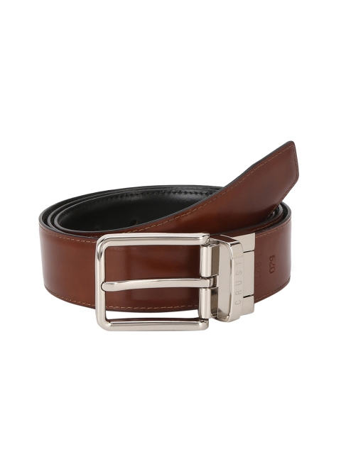 

CRUST Men Black & Brown Solid Reversible Leather Belt