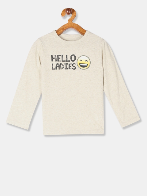 

The Childrens Place Boys Beige Printed Round Neck T-shirt