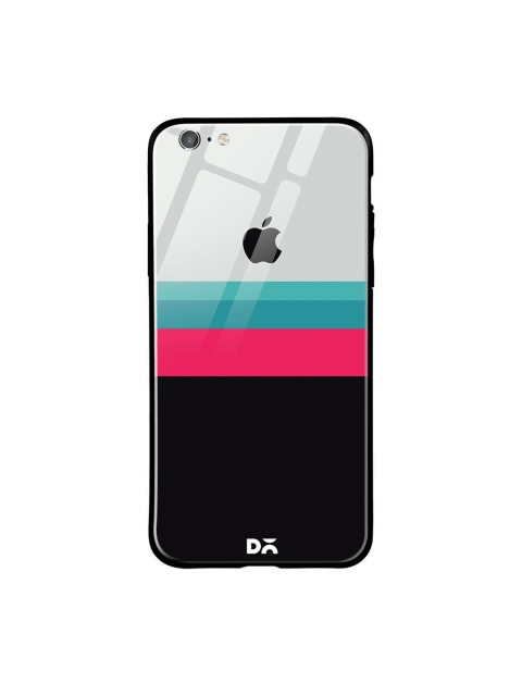 

DailyObjects Black & Grey Colourblocked iPhone 6S Glass Case Cover