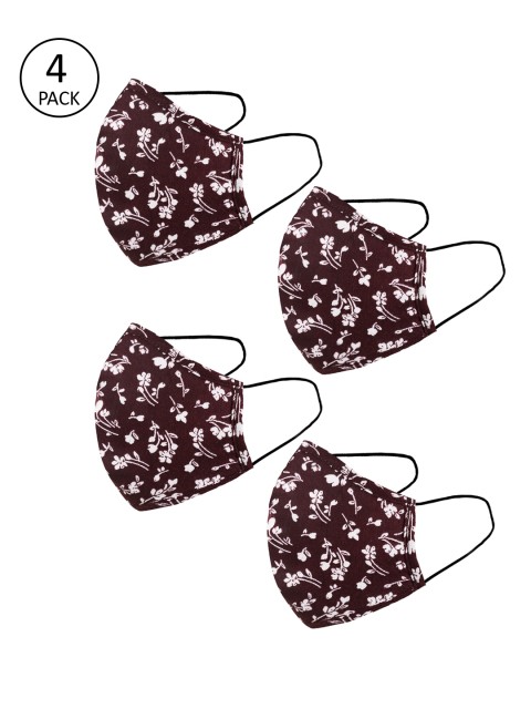 

Naughty Ninos Kids Brown Floral Printed 4 Pcs 3 Ply Outdoor Masks