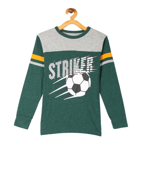 

The Childrens Place Boys Green Printed Round Neck T-shirt