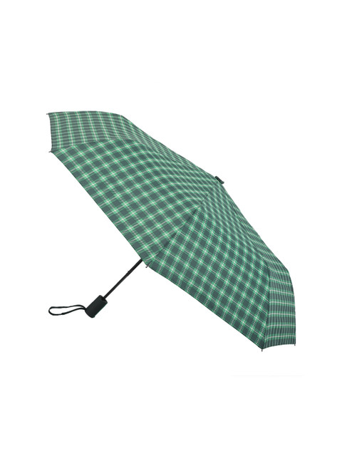 

FabSeasons Unisex Green & Grey Checked 3 Fold Automatic Umbrella