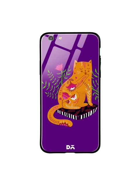 

DailyObjects Purple & Yellow Happy Kitty iPhone 6S Glass Case Cover