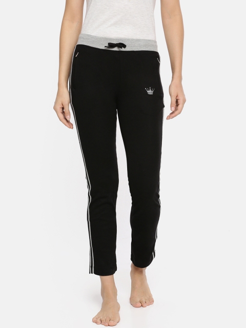 

Red Rose Women Black Solid Lounge Pants