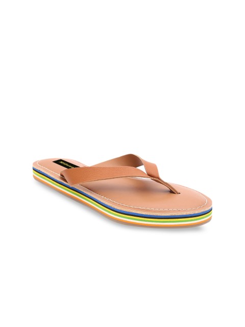 

Milano Torre Women Tan & Blue Solid Thong Flip-Flops