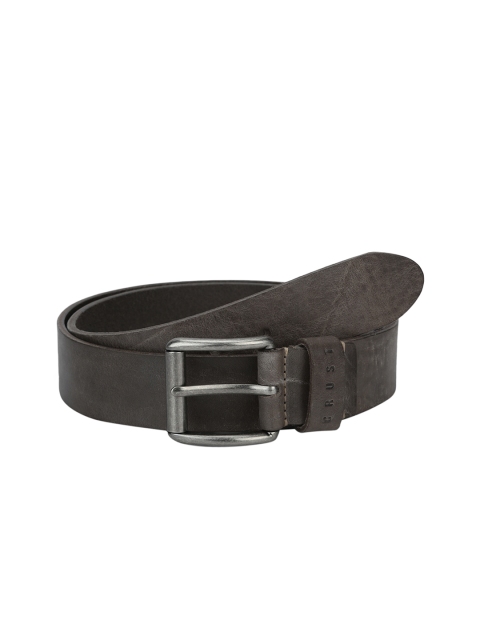 

CRUST Men Charcoal Grey Solid Leather Belt