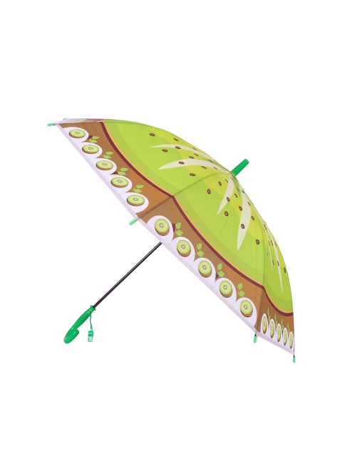 

FabSeasons Unisex Kids Green & Pink Fancy Kiwi Printed Single Fold Stick Umbrella