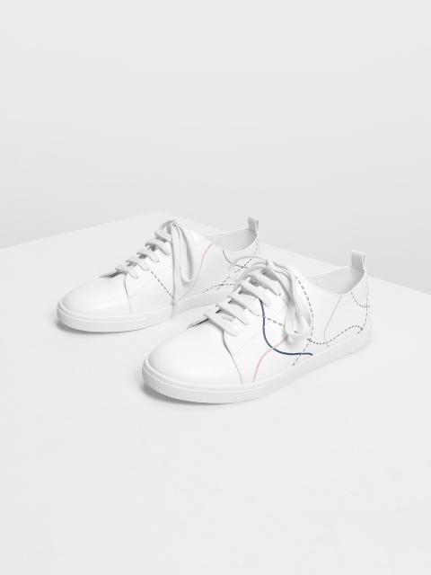 

CHARLES & KEITH Women White Sneakers