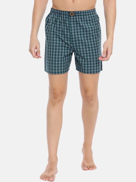

Joven Men Blue & Green Checked Boxers JBC-JB63