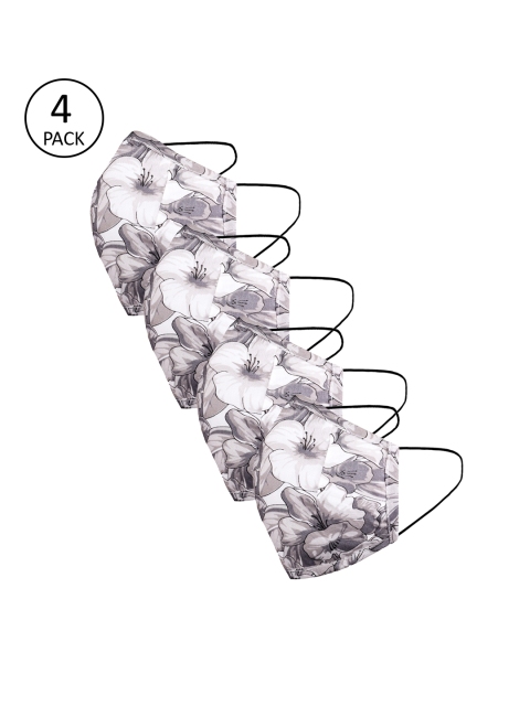 

Naughty Ninos Kids Grey Floral Printed 4 Pcs 3 Ply Outdoor Mask