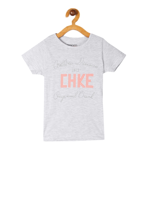 

Cherokee Girls Grey Printed Round Neck T-shirt