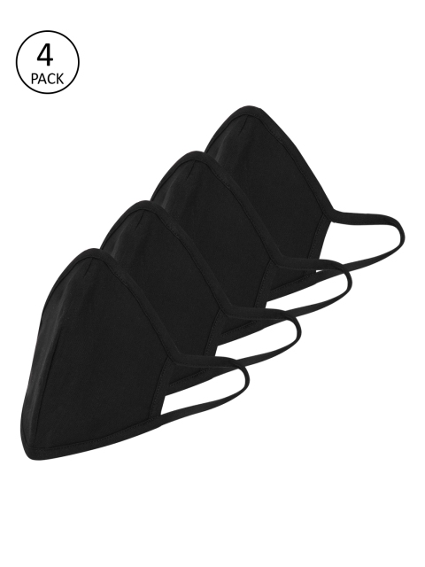 

Color Cocktail Women 4 Pcs Black 2-Ply Reusable Outdoor Masks
