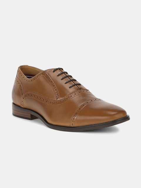 

U.S. Polo Assn. Men Brown Solid Leather Formal Oxfords