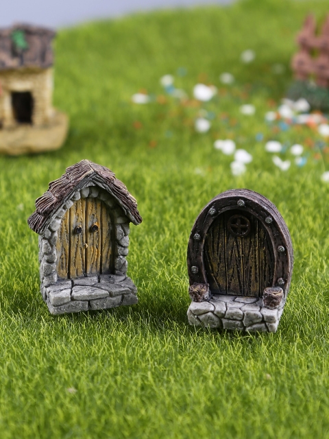 

TAYHAA 2 Pair Grey Vintage Stone Door and Window