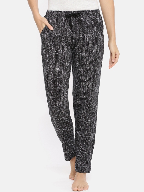 

Red Rose Women Black Snake Skin Printed Lounge Pants