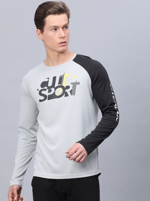 

Cultsport Men Grey Printed Round Neck T-shirt