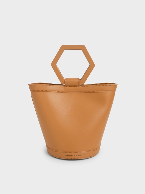 

CHARLES & KEITH Mustard Yellow Solid Handheld Bag