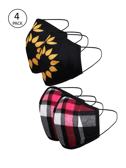 

Naughty Ninos Kids Red Checked 4 Pcs Reusable 3 Ply Outdoor Masks