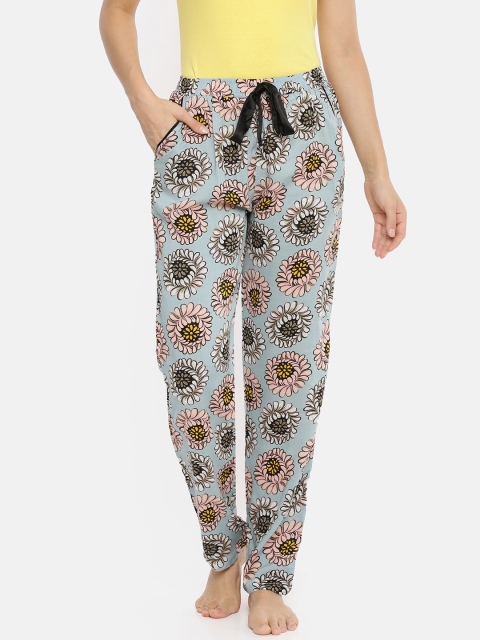 

Red Rose Women Blue & Pink Printed Lounge Pants