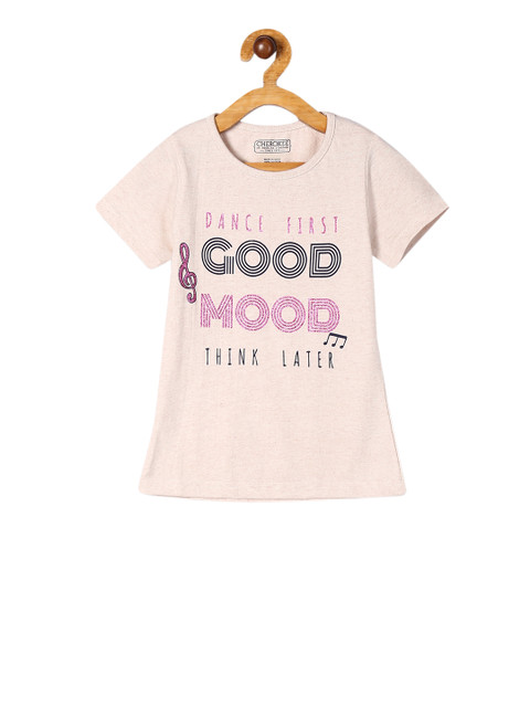 

Cherokee Girls Pink Printed Round Neck T-shirt