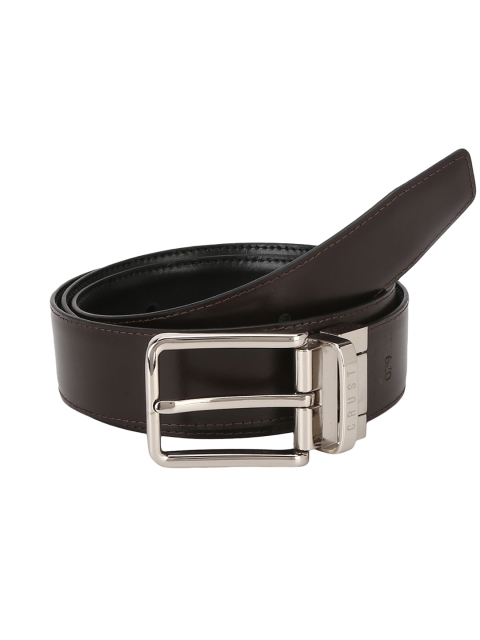 

CRUST Men Black & Brown Reversible Solid Leather Belt