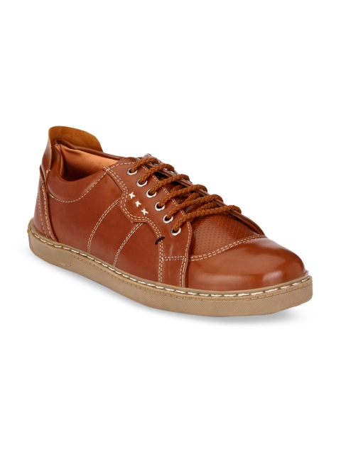 

AADY AUSTIN Men Tan Brown Solid Sneakers