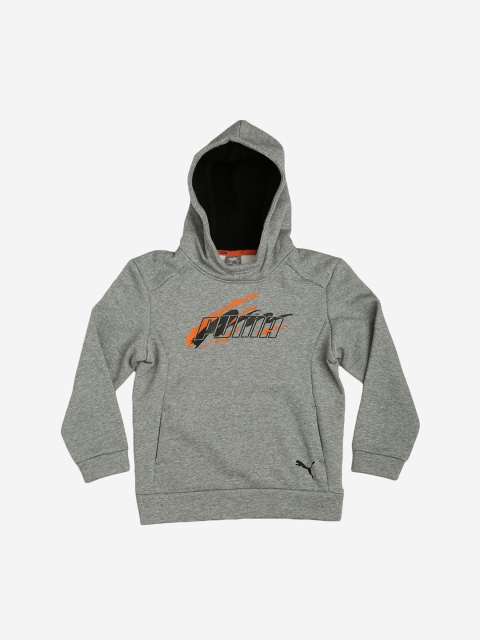 

Puma Boys Grey Printed Hooded Sweatshirt