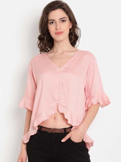 

TAG 7 Women Pink Solid Top