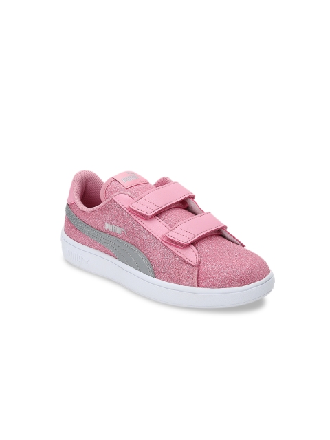 

Puma Girls Pink & Grey Colourblocked Slip-On Sneakers