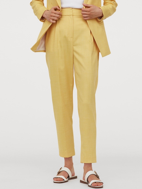 

H&M Women Yellow Cigarette Trousers