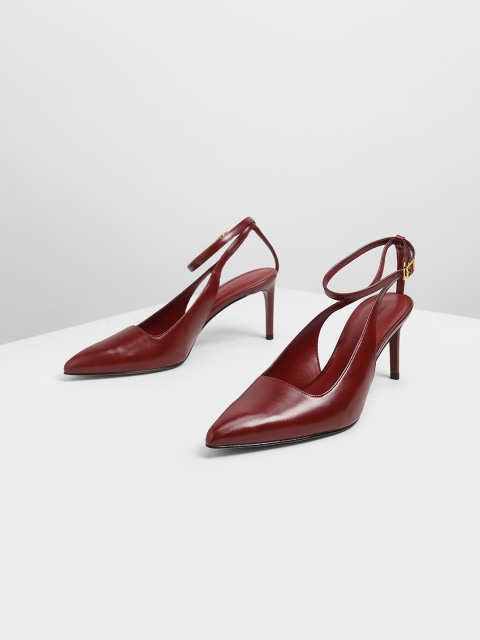 

CHARLES & KEITH Women Maroon Solid Pumps