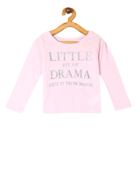 

The Childrens Place Girls Pink Printed Round Neck T-shirt
