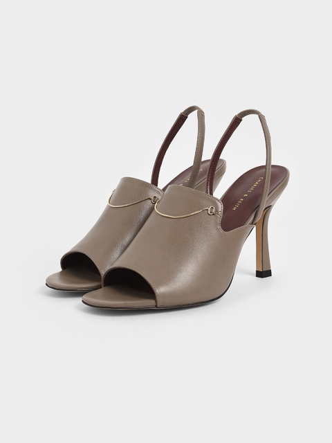 

CHARLES & KEITH Women Taupe Solid Heels