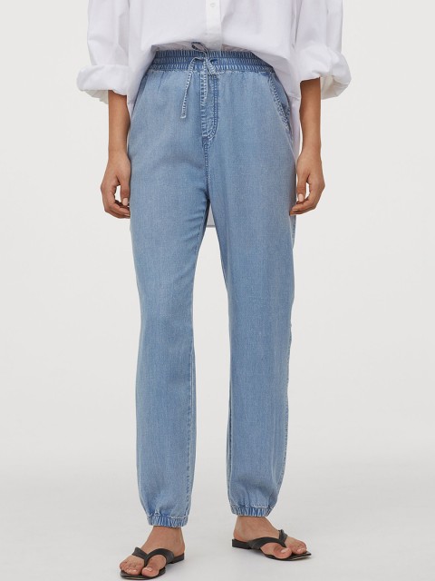 

H&M Women Blue Lyocell-Blend joggers