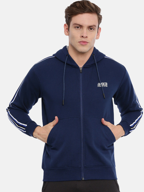 

Proline Active Men Navy Blue Solid Hooded Sweatshirt