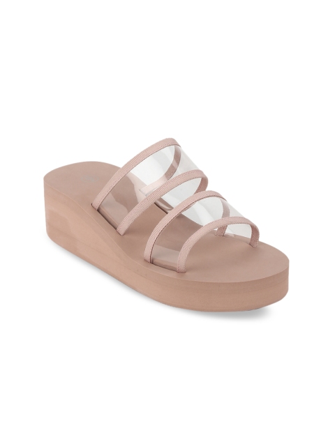 

Truffle Collection Women Nude-Coloured & Transparent Solid Wedges