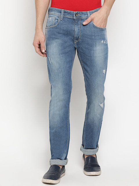 

Pepe Jeans Men Blue Regular Fit Low-Rise Low Distress Jeans