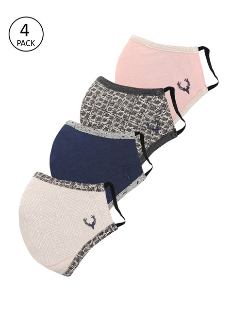 

Allen Solly Women Pack of 4 Pcs Multicoloured Reusable 3-Ply Protective Outdoor Masks, Multi