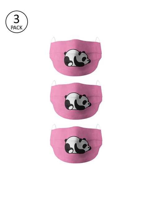 

Bigsmall Adults Pack Of 3 Pink Printed 4-Ply Reusable Outdoor Cloth Masks