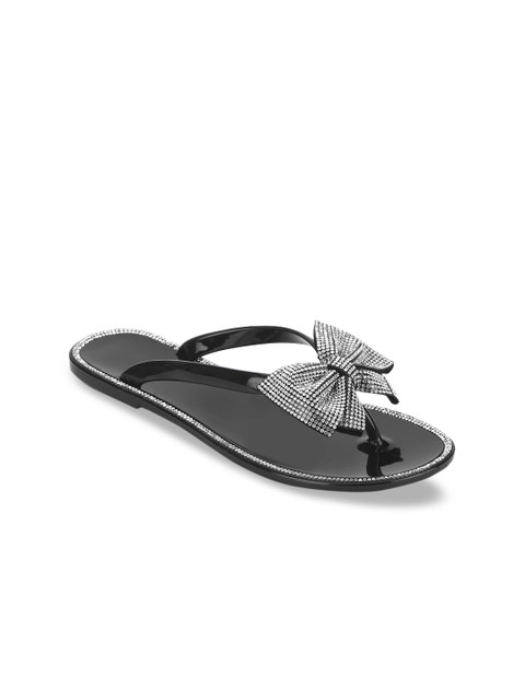 

Truffle Collection Women Black Solid Open Toe Flats