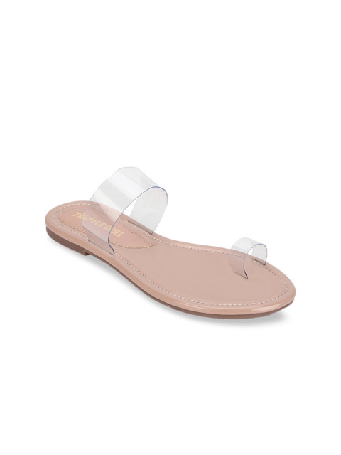 

Truffle Collection Women Beige Solid Open Toe Flats