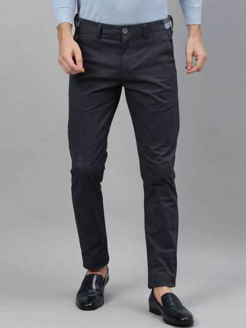 

RARE RABBIT Men Grey Regular Fit Solid Regular Trousers