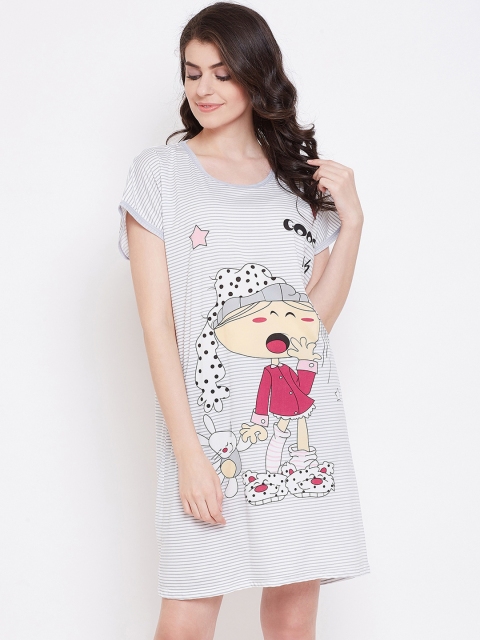 

Camey Grey & Beige Printed Nightdress